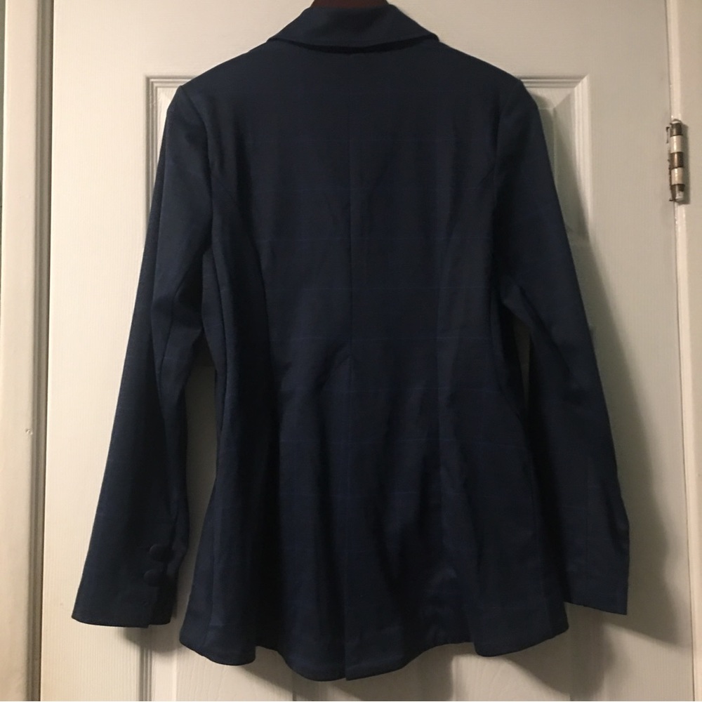 Cabi Sunset Kiss Navy Blue Windowpane Check Blazer - Picture 9 of 13